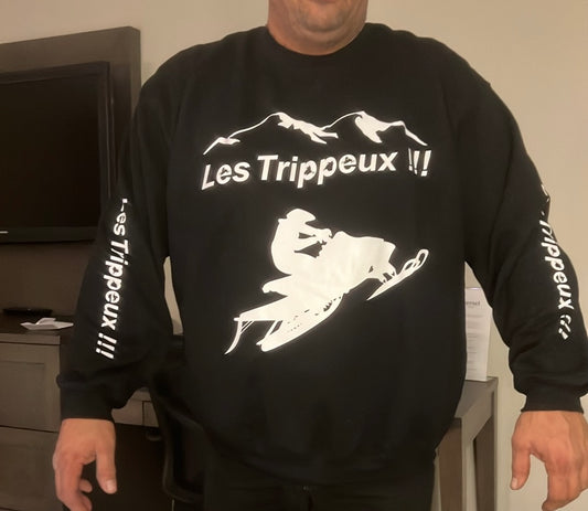 Chandail à capuchon logo Trippeux + Manches